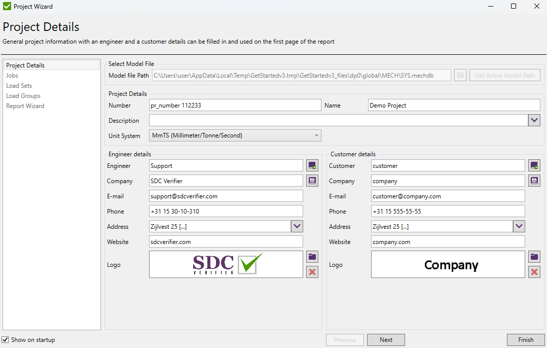 Ansys get started project wizard | SDC Verifier
