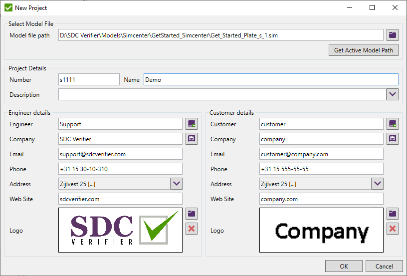 New project Window | SDC Verifier