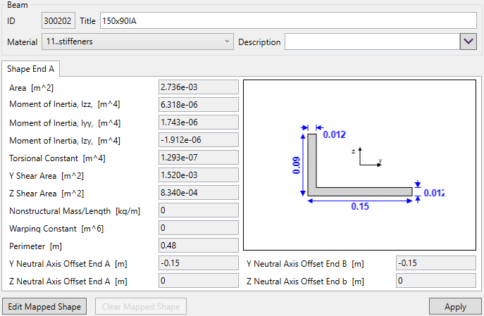 Properties Beam | SDC Verifier