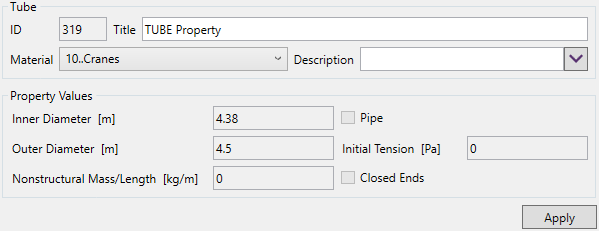 Properties Tube | SDC Verifier