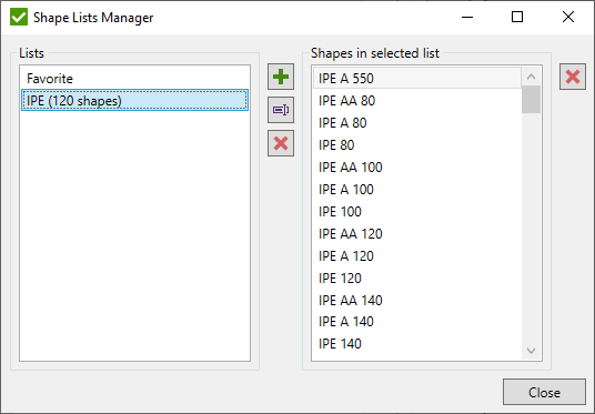 Shape Library List Manager | SDC Verifier