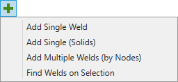 Add Welds Menu | SDC Verifier