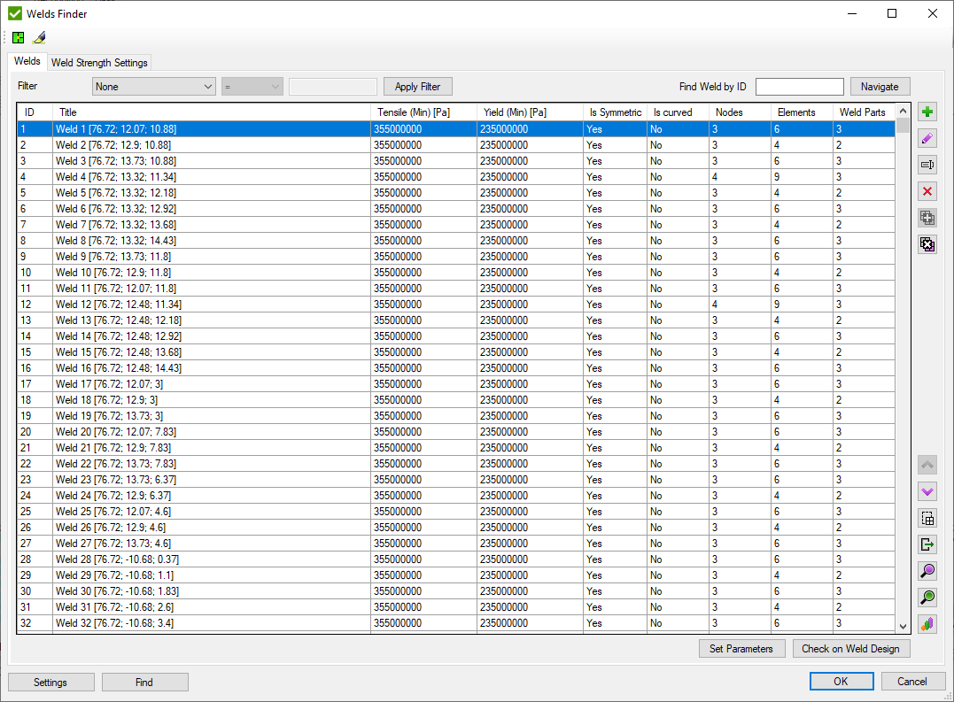 Weld Finder Tool Interface