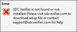 SDC Verifier not found error