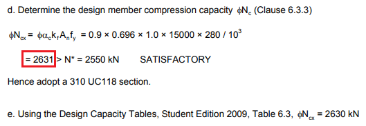 AS 4100. Example 5: Design a Universal Column Compression Member