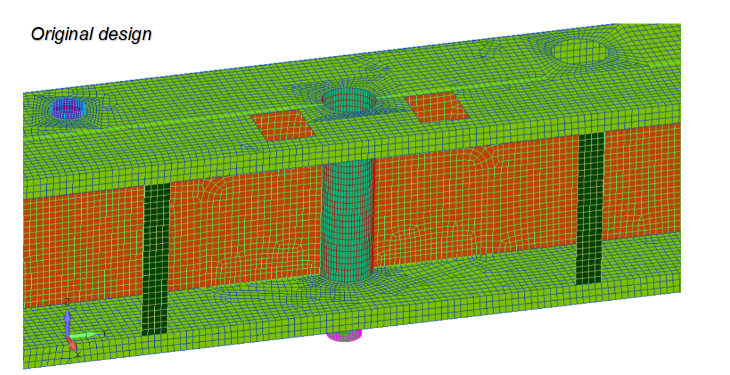 Steering pin connection – FEA model excitation