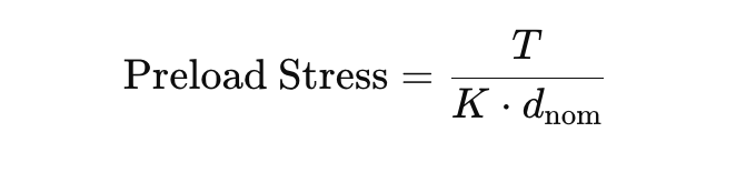 Preload stress formula