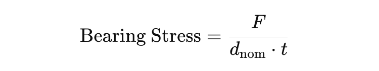 Bearing stress formula