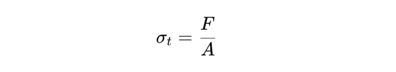 Tensile stress formula