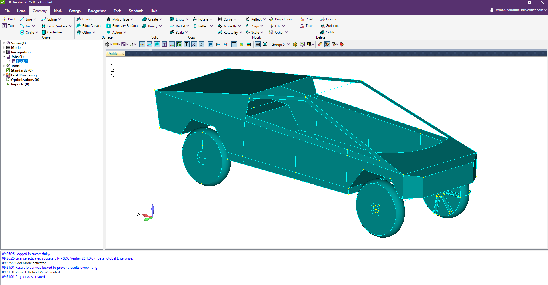 Image of geometry of the car