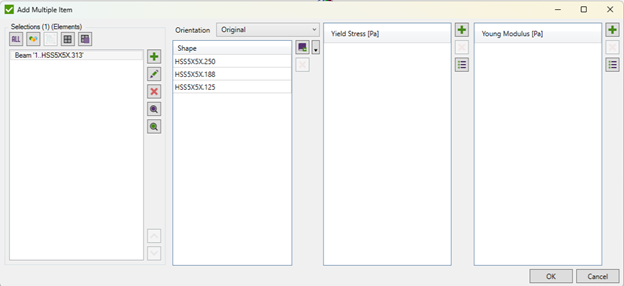 Image: First beam detailed parameters for Optimization in SDC Verifier