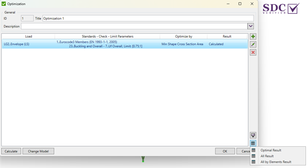 Image: Optimal Results option
